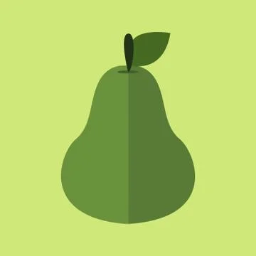 Simple Flat Avocado Vector Illustration Stock Illustration