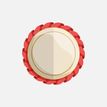 Simple flat badge with red ribbon. vector illustration Stock Illustration