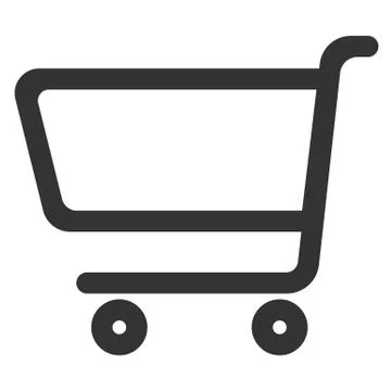 Simple flat black and white shopping cart icon Illustrazione stock