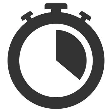 Simple flat black and white stop watch icon Stock Illustration