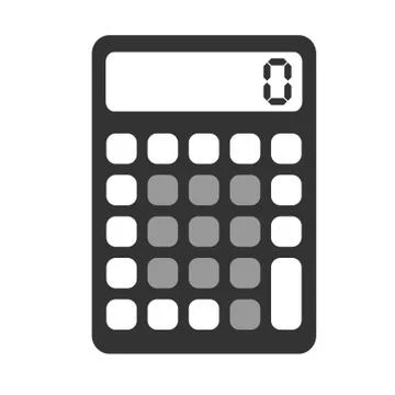 Simple flat black and white pocket calculator icon Stock Illustration