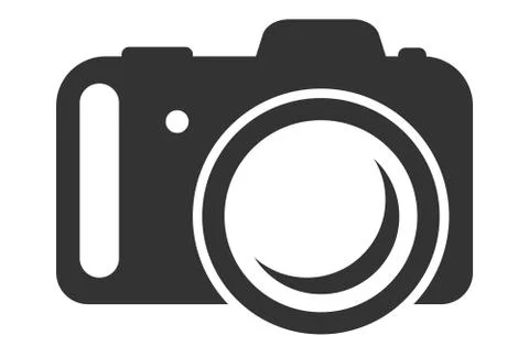 Simple flat black and white camera icon イラスト素材