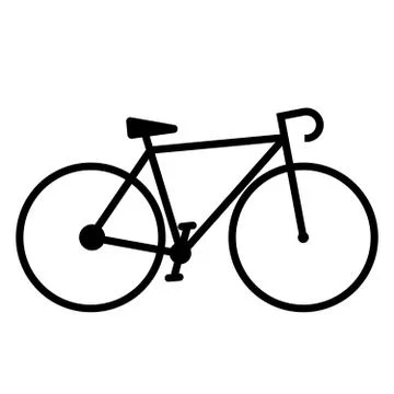 Simple flat black and white bicycle icon イラスト素材
