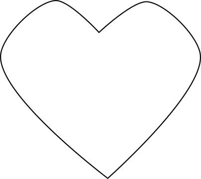 Simple flat black outline of a heart Illustrazione stock