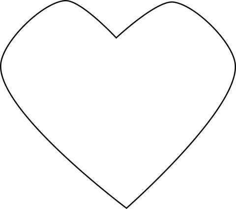 Simple flat black outline of a heart Stock Illustration