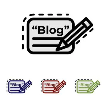 Simple flat Blog icon for website Stock Illustration