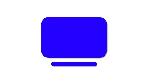 Simple flat blue color mobile phone icon isolate on whit. Illustrazione stock
