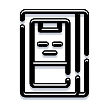 Simple flat book icon with outline design Stock Illustration