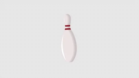 Simple flat bowling pin animation bouncing looping with transparent backgroun Stock Footage 289186747
