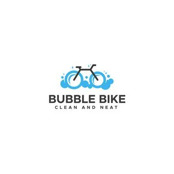 Simple flat Bubble Bike Clean and Neat logo design Stock Illustration
