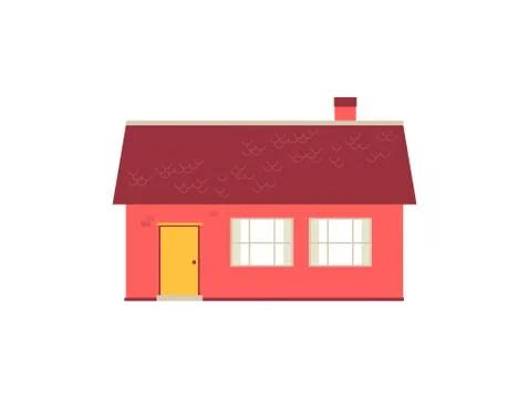 Simple flat building icon isolated on white background - cartoon house Ilustración de archivo