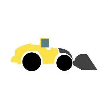 Simple, flat bulldozer icon Stock Illustration