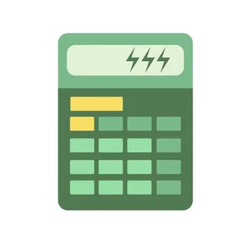 Simple, flat calculator with rounded edges and a flat design. Stock Illustration