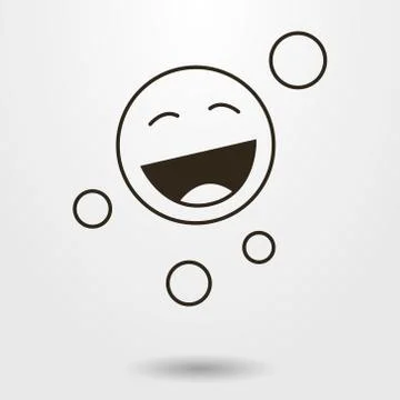 Simple flat cartoon happy round character sign Stock Illustration