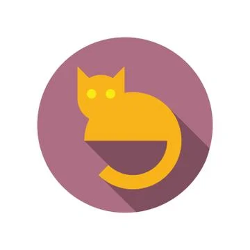 Simple flat cat icon Stock Illustration