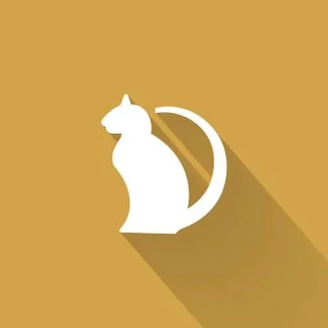 Simple Flat Cat Icon Stock Illustration