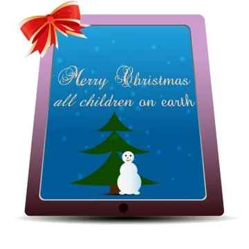 Simple flat Christmas card Stock Illustration