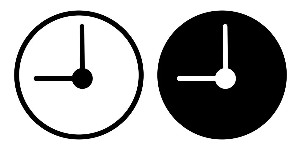 Simple flat clock vector illustration for web design Stock Illustration