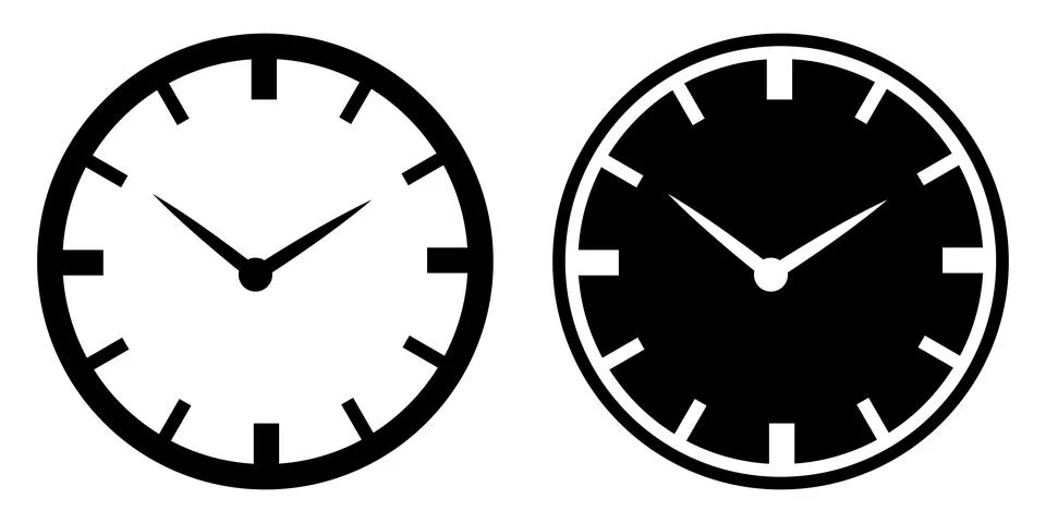 Simple flat clock vector illustration for web design Stock Illustration