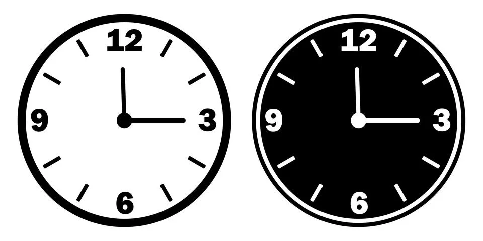 Simple flat clock vector illustration for web design Stock Illustration