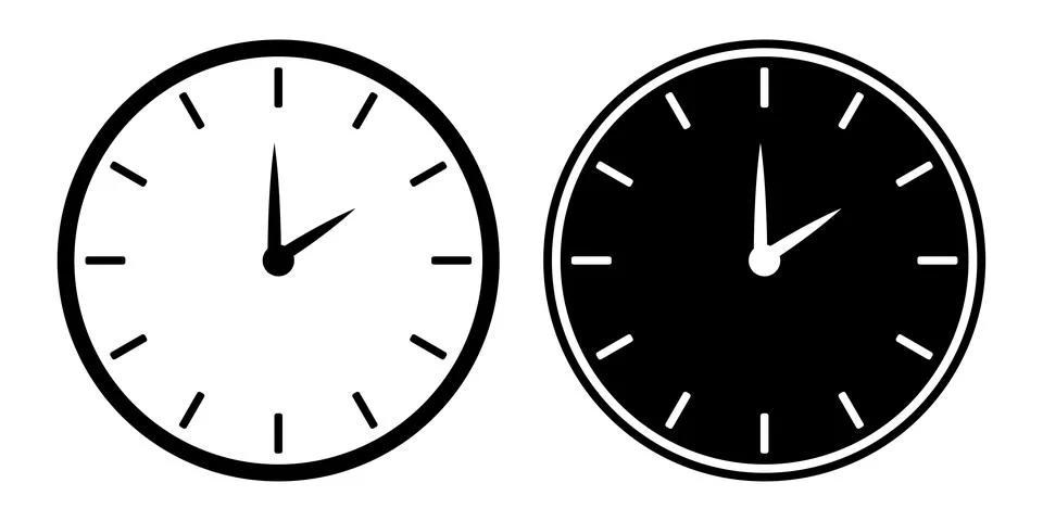 Simple flat clock vector illustration for web design Stock Illustration