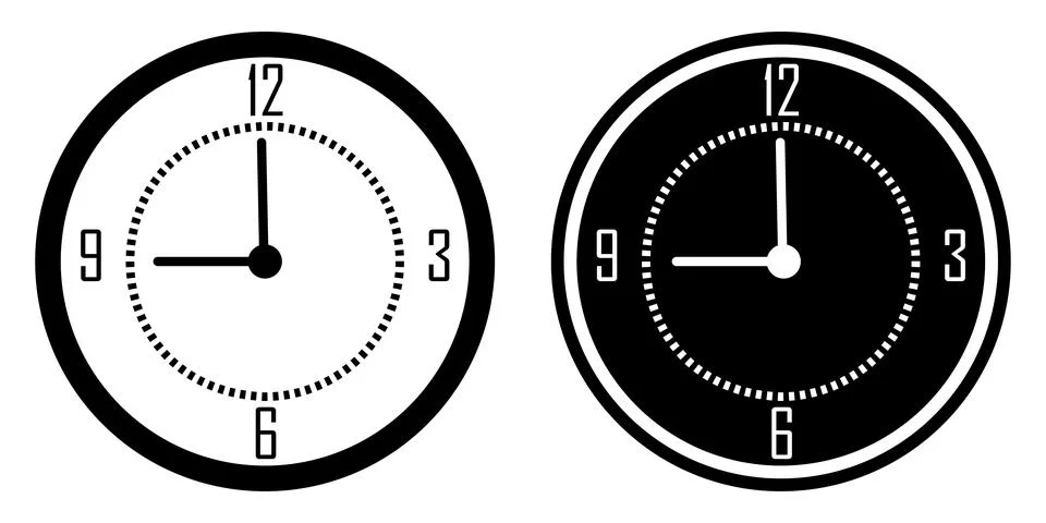 Simple flat clock vector illustration for web design Stock Illustration