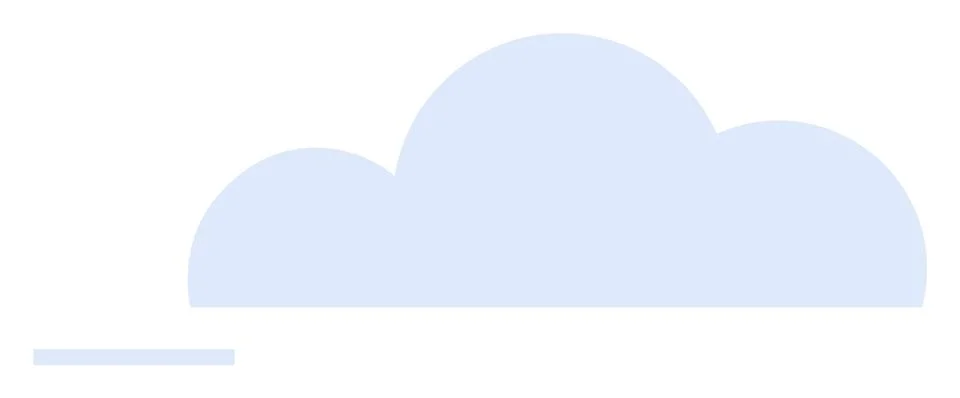 Simple Flat Cloud Design in Pastel Blue with Minimal Lines Stock Illustration