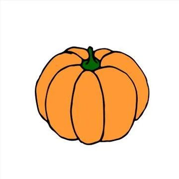 Simple flat color Pumpkin icon isolated on white background. Symbol autumn, c Stock Illustration