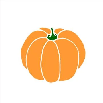 Simple flat color Pumpkin icon isolated on white background. Symbol autumn, c Stock Illustration