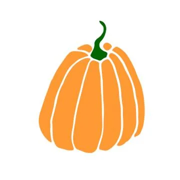 Simple flat color Pumpkin icon isolated on white background. Symbol autumn, c Stock Illustration