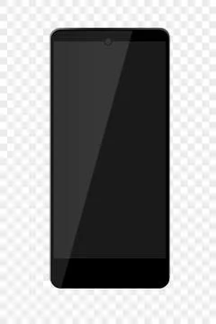 Simple Flat Color Shining Vector Modern Model Smartphone, at Transparent Effe Illustrazione stock