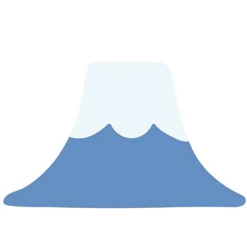 Simple flat colored illustration of Mount Fuji Stock Illustration