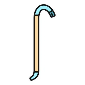 Simple flat crowbar icon for tools, work, and renovation concepts Stock Illustration