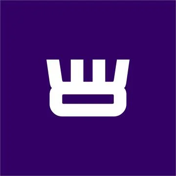 Simple flat crown symbol for network connection logo Stock Illustration