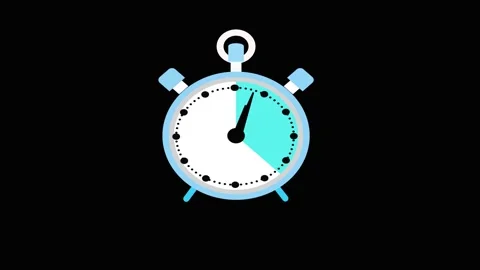 Simple Flat Design Alarm Clock Icon with Time Segment timer stopwatch. Mini.. Stock Footage 321589552
