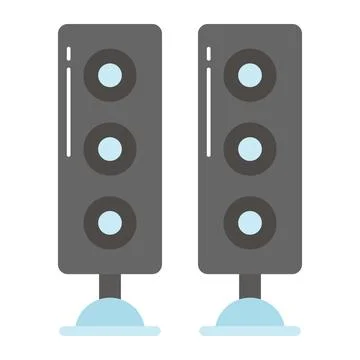 A simple, flat design calendar icon highlighting important dates marked in red, Stock Illustration