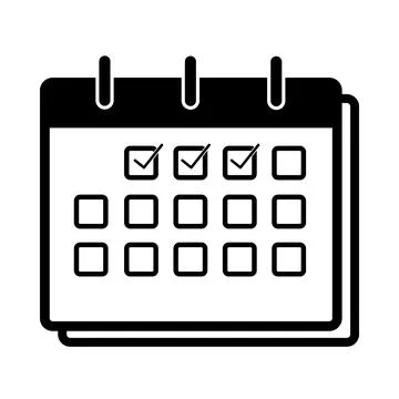 Simple flat design calendar line icon. Appointment schedule and coworking c.. Stock Illustration