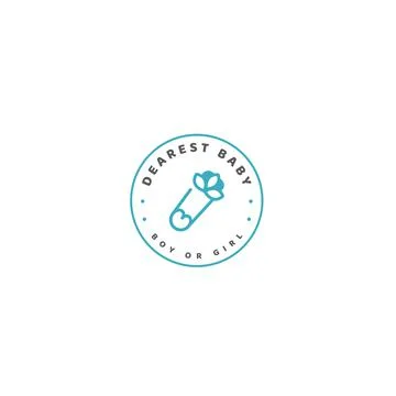 Simple flat design DEAREST BABY cute logo design Stock Illustration