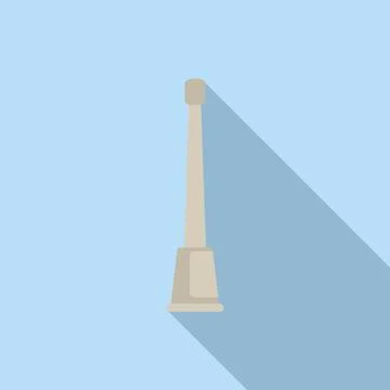 Simple flat design of the eiffel tower casting a shadow on a blue background Stock-Illustration