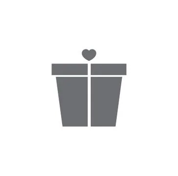 Simple flat design of gift or present gifted with love Stock Illustration