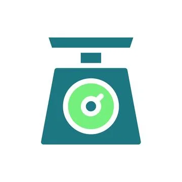 Simple Flat Design Kitchen Scale Illustration Stock Illustration