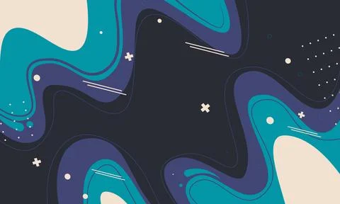 Simple flat design with wavy background. Stock Illustration