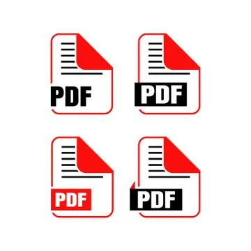 Simple flat download pdf file icon vector logo illustration isolated on white Stock Illustration