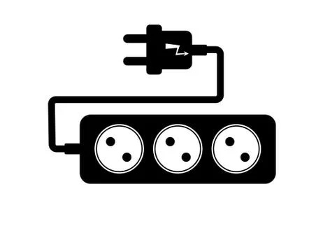 Simple flat electrical extension cable icon Stock Illustration