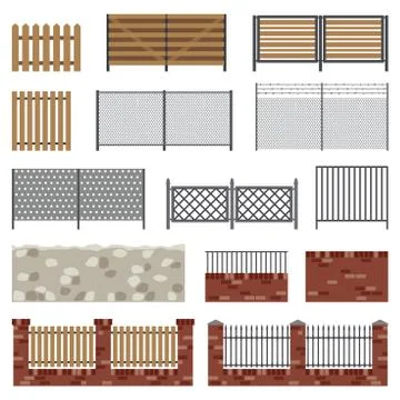 Simple flat fences. Stock Illustration
