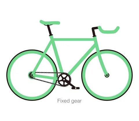 Simple flat fixed-gear bicycle vector illustration Stock Illustration