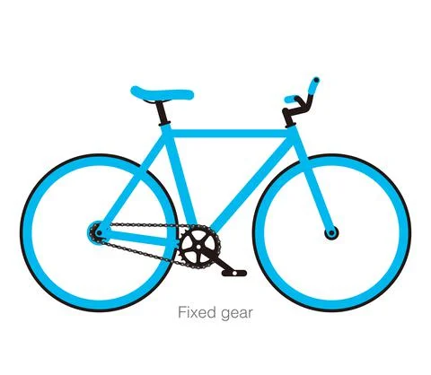 Simple flat fixed-gear bicycle vector illustration 스톡 일러스트