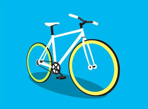 Simple flat fixed-gear bicycle vector illustration Stock Illustration
