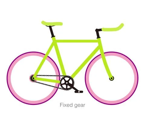 Simple flat fixed-gear bicycle vector illustration Stock Illustration