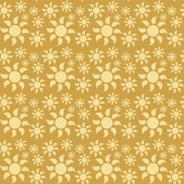 Simple flat flowers with petals in the form of drops, seamless pattern. Illustrazione stock